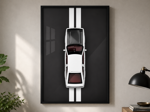 Cadre Murale Blanc Toyota AE86 Trueno